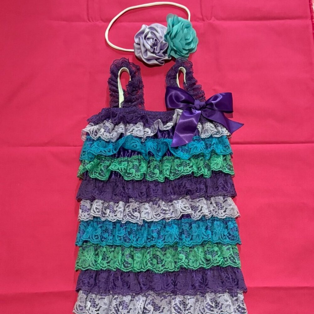 Multi Colored Lace Petti Romper